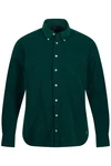 JP1880 Businesshemd Cordhemd Langarm Buttondown Kragen Modern Fit Dunkelgrün/Grün