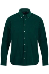 JP1880 Businesshemd Cordhemd Langarm Buttondown Kragen Modern Fit Dunkelgrün/Grün