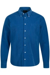 JP1880 Businesshemd Cordhemd Langarm Buttondown Kragen Modern Fit Dunkelblau/Blau