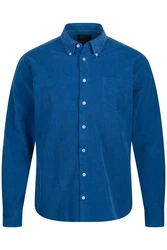 JP1880 Businesshemd Cordhemd Langarm Buttondown Kragen Modern Fit Dunkelblau/Blau