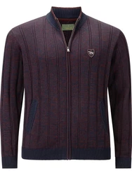 Charles Colby Strickjacke DUKE HAGANSON Dunkelrot/Bordeaux/Lila/Braun