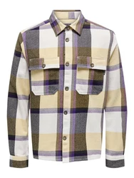 ONLY & SONS Langarmhemd Holzfäller Hemd Twill Overshirt ONSMAR 6105 Beige