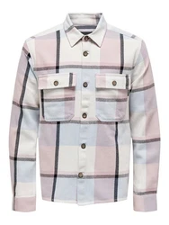 ONLY & SONS Langarmhemd Holzfäller Hemd Twill Overshirt ONSMAR 6105 Blau