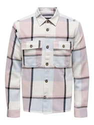 ONLY & SONS Langarmhemd Holzfäller Hemd Twill Overshirt ONSMAR 6105 Blau