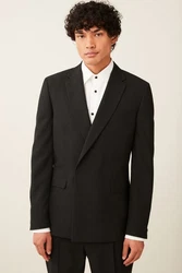 Next Baukastensakko Slim Fit Anzug-Sakko Schwarz/Dunkelgrau/Grau