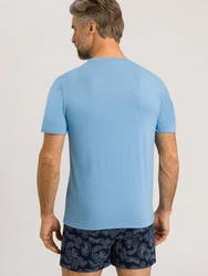 Hanro T-Shirt Living Shirts Blau/Hellblau