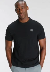 DELMAO Rundhalsshirt Regular Fit Dunkelblau/Schwarz