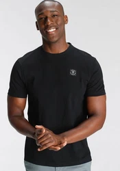 DELMAO Rundhalsshirt Regular Fit Dunkelblau/Schwarz