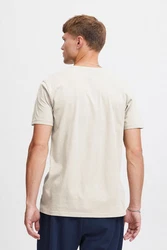 !Solid T-Shirt Rock Khaki/Weiß