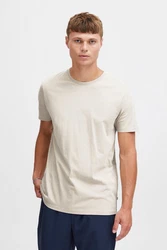 !Solid T-Shirt Rock Khaki/Weiß