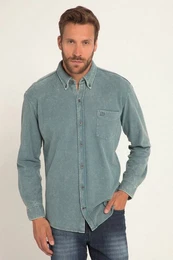 Businesshemd Piqu-Hemd Langarm acid washed Kentkragen bis 8 XL