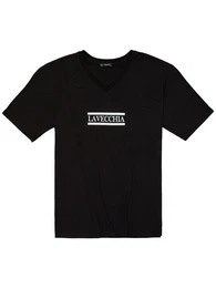 T-Shirt Herren T-Shirt V-Ausschnitt LV-9500 (Schwarz, 8XL) Herrenshirt V-Ausschnitt