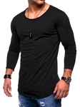 Rello & Reese Herren Oversize Longsleeve Crew Neck Sweatshirt T-Shirt MT-7315 Schwarz