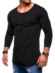 Rello & Reese Herren Oversize Longsleeve Crew Neck Sweatshirt T-Shirt MT-7315 Schwarz