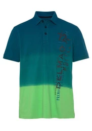 Poloshirt Kurzarm, lssiger Print, Polokragen, aus Baumwolle