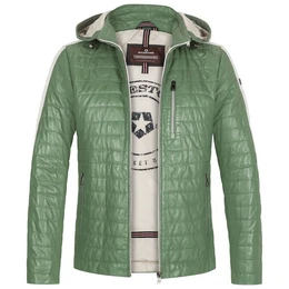 Lederjacke Brento Herren Steppjacke mit abnehmbarer Kapuze aus Lammnappa Leder