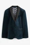 Next Sakko Slim Fit Blazer Hellblau/Dunkelblau/Türkis/Blau
