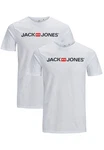 Jack & Jones T-Shirt JJECORP LOGO Print Kurzarm 2-er Stck Pack (3661) Weiß (3661)