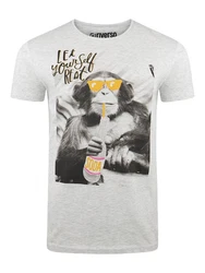 riverso T-Shirt Herren Fotoprintshirt RIVCharly Regular Fit Grau