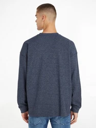 Tommy Jeans Langarmshirt TJM RLX WAFFLE SNIT TEE Dunkelblau/Grau/Dunkelgrau