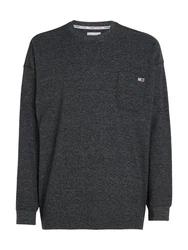 Tommy Jeans Langarmshirt TJM RLX WAFFLE SNIT TEE Dunkelgrau/Grau/Dunkelblau