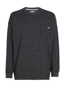 Tommy Jeans Langarmshirt TJM RLX WAFFLE SNIT TEE Dunkelgrau/Grau/Dunkelblau