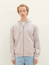 TOM TAILOR Denim Sweatjacke Funktionsjacke Hoodie mit Reißverschluss Beige/Khaki/Braun