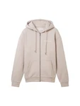 TOM TAILOR Denim Sweatjacke Funktionsjacke Hoodie mit Reißverschluss Beige/Khaki/Braun