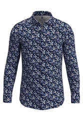 DESOTO Langarmhemd Dunkelblau/Hellblau/Blau