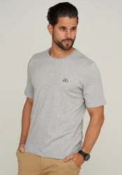 Jack & Jones T-Shirt JJELIF TEE SS CREW NECK Grau/Hellgrau/Rot