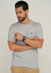 Jack & Jones T-Shirt JJELIF TEE SS CREW NECK Grau/Hellgrau/Rot