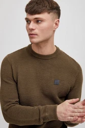 !Solid Pullover 'Valencia' Khaki/Dunkelgrün