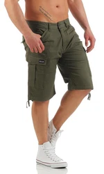 Big Seven Jeansshorts Brian Cargo Shorts Herren Hose Dunkelgrün/Khaki/Grün