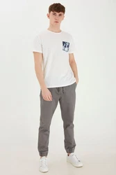 BLEND Hose 'Nimbu' Creme/Grau/Weiß