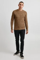 11 Project Rundhalspullover PRAlaric Braun/Khaki/Beige