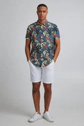Blend Hawaiihemd BHGawai Blau/Hellblau/Braun/Schwarz