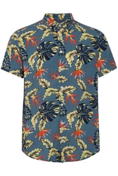 Blend Hawaiihemd BHGawai Blau/Hellblau/Braun/Schwarz