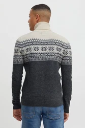 Blend Norwegerpullover BHTjesse Dunkelgrau/Grau/Schwarz