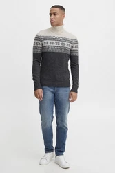 Blend Norwegerpullover BHTjesse Dunkelgrau/Grau/Schwarz