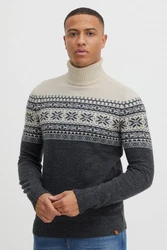 Blend Norwegerpullover BHTjesse Dunkelgrau/Grau/Schwarz