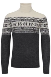 Blend Norwegerpullover BHTjesse Dunkelgrau/Grau/Schwarz