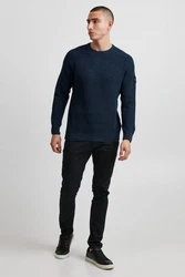 11 Project Rundhalspullover PRAmericus Dunkelblau/Blau/Hellblau
