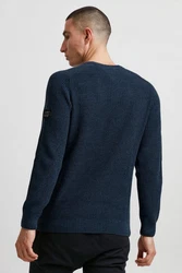 11 Project Rundhalspullover PRAmericus Dunkelblau/Blau/Hellblau