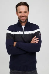 FQ1924 Herren Strickpullover Troyer Edvin (193923) Navy Blazer (193923)