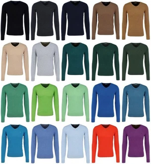 TOM TAILOR Herren Basic Pullover mit V-Ausschnitt (1012820) Mischfarben/Beige/Blau/Hellblau