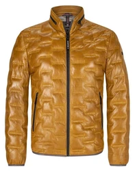Milestone Lederjacke MS-Aversa Braun/Gelb/Beige
