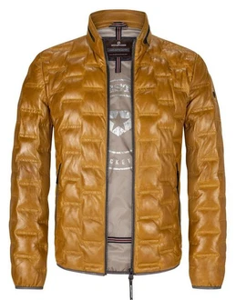 Milestone Lederjacke MS-Aversa Braun/Gelb/Beige