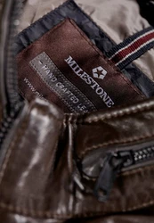 Milestone Lederjacke MS-Aversa Khaki/Dunkelgrün/Braun/Grau/Dunkelbraun