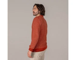 LIVING CRAFTS Strickpullover PIERCE Orange/Braun/Rot