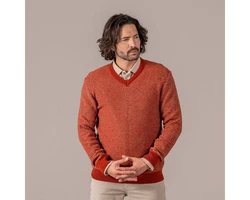 LIVING CRAFTS Strickpullover PIERCE Orange/Braun/Rot